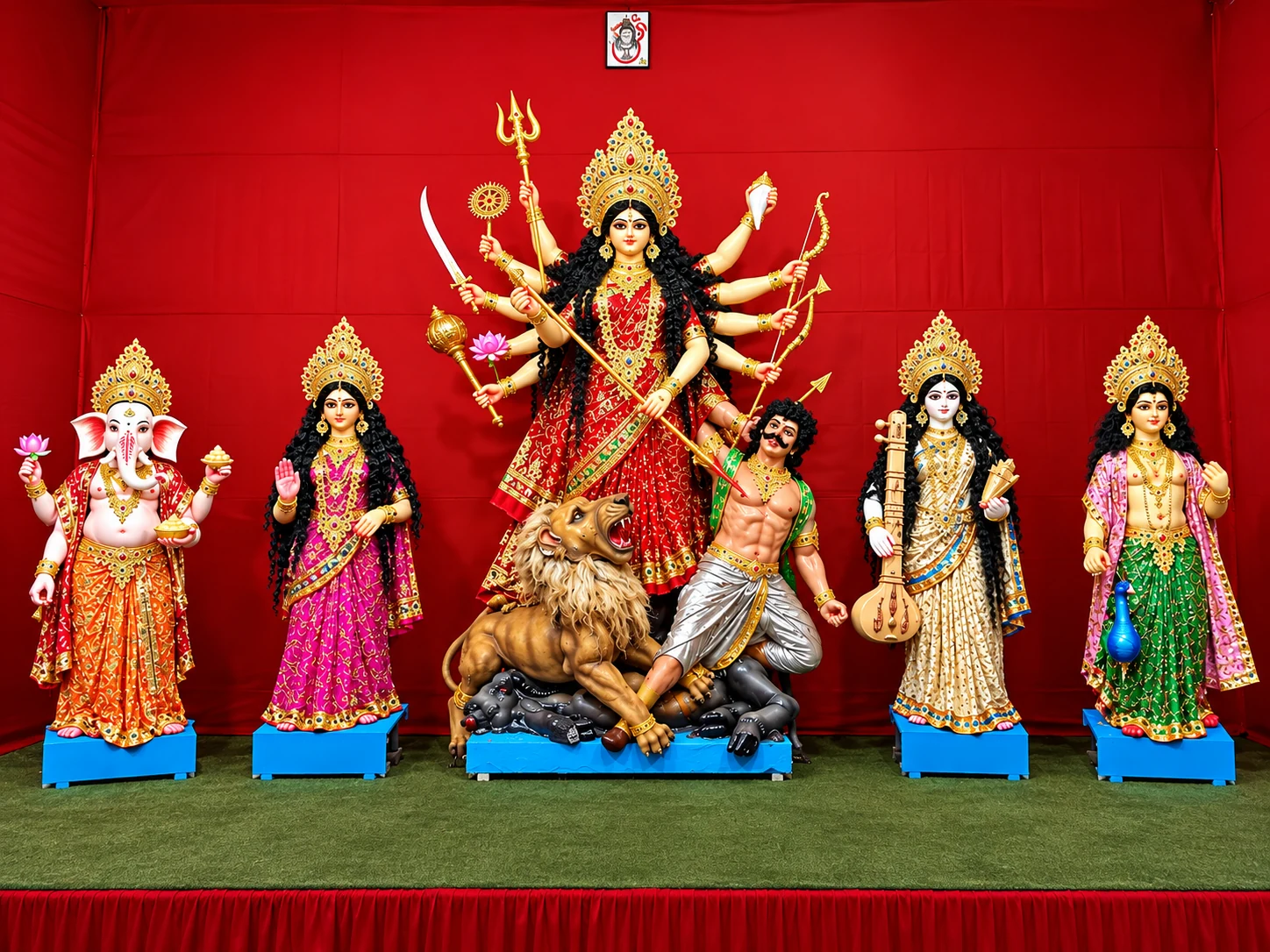 Maa Durga and her divine family, photograph 1